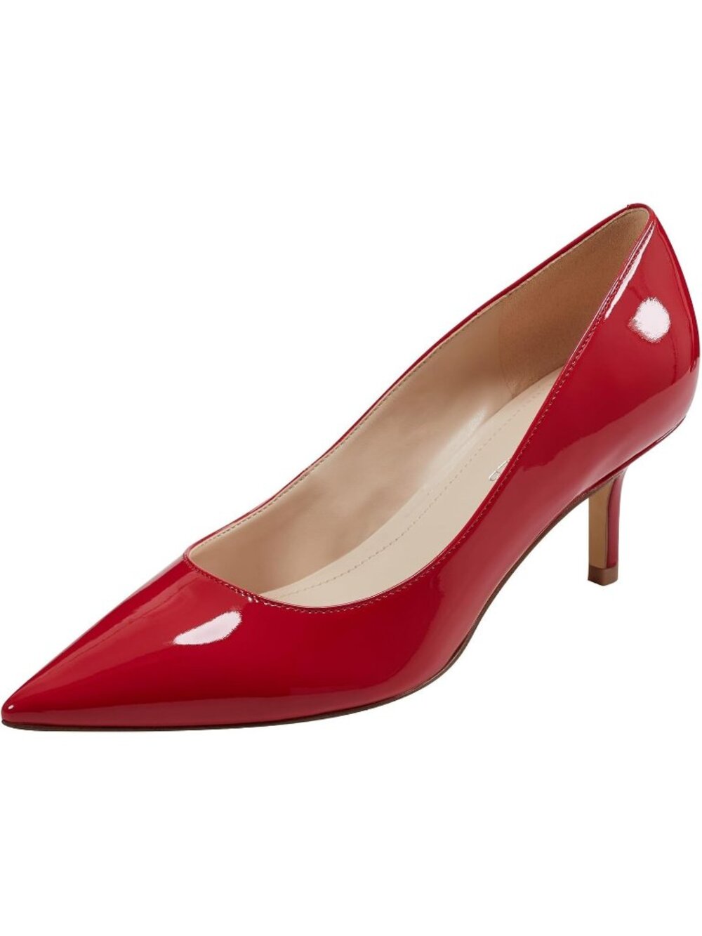 Women's All Red Modern Pointed Toe Alola Dress Casual Pumps Pull On Heel Shoes
